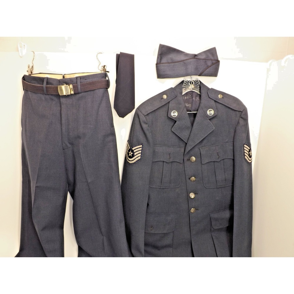 US Air Force 1951 Barrister 100% Wool‎ Uniform 38XL Suit & Pants, Belt, Tie, Hat